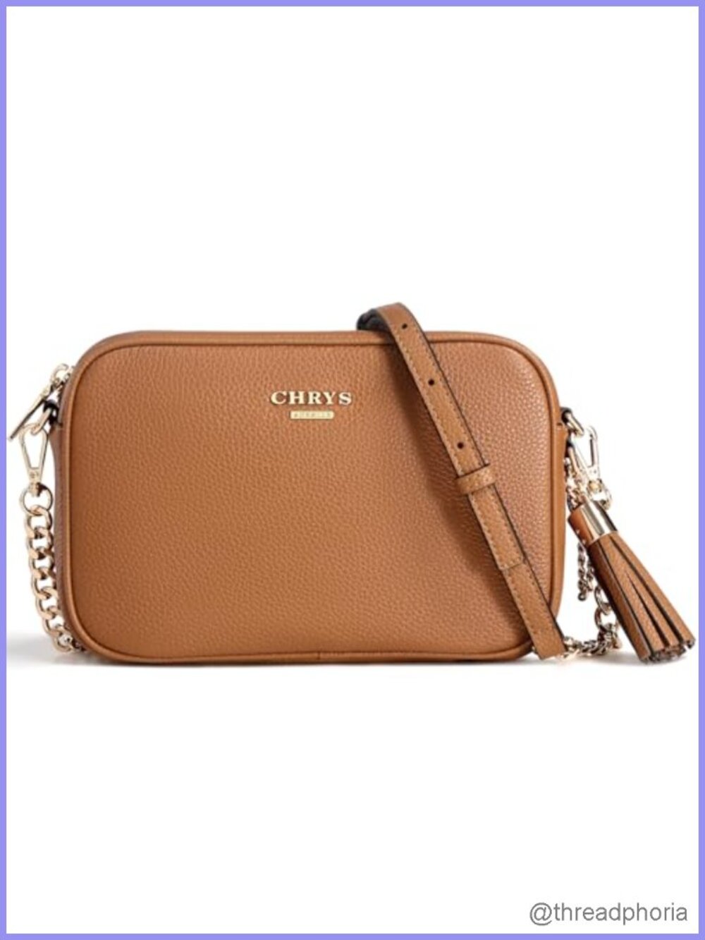 Genuine Leather Crossbody Bag Tassel Small Purse Adjustable Strap Women's